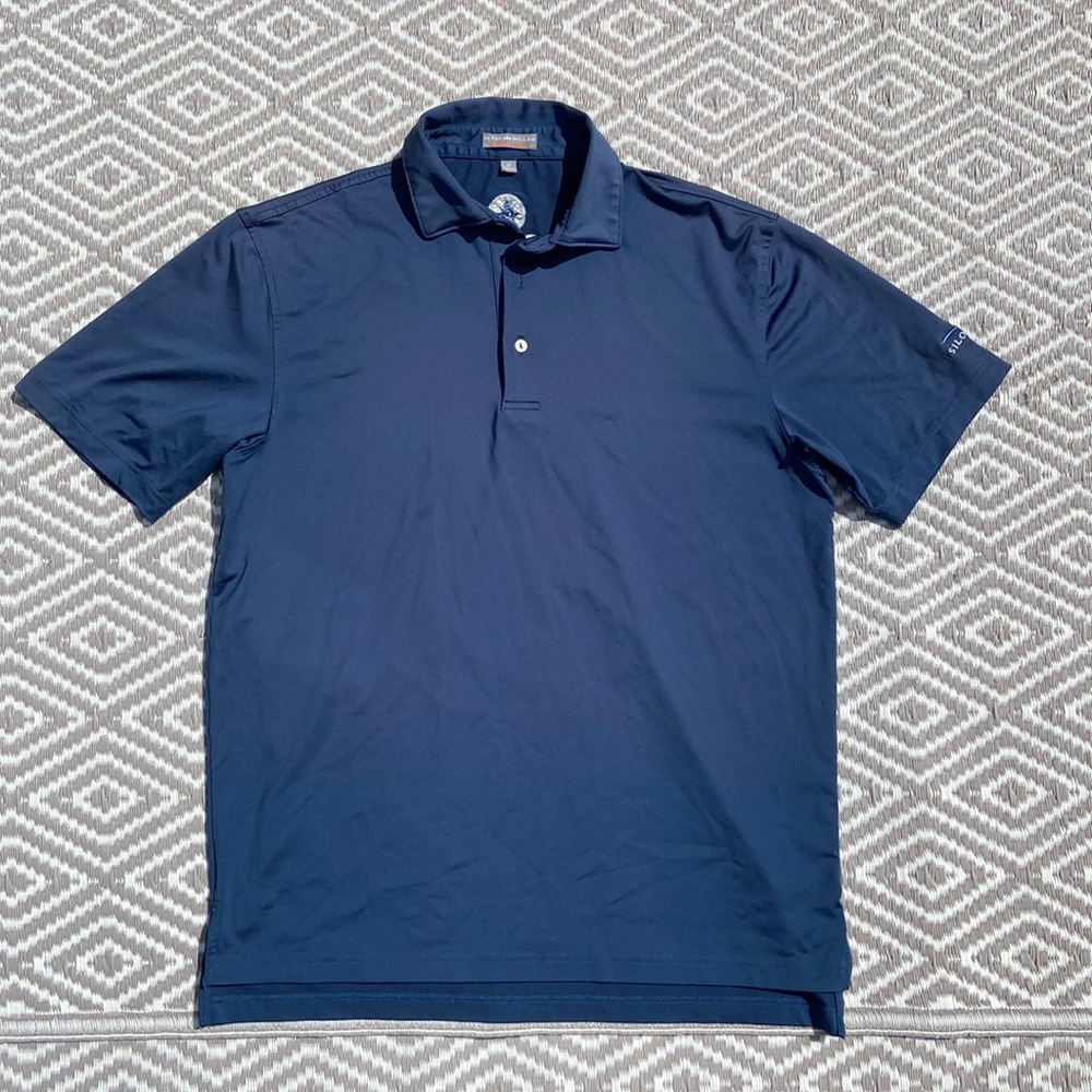 Peter Millar Polo Size Medium Blue Summer Comfort Golf Outdoor Comfy